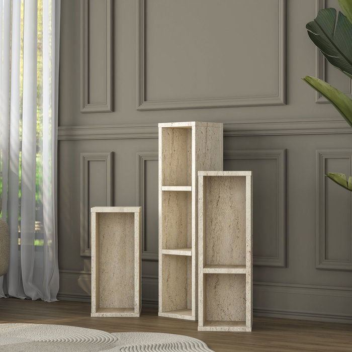 Hanah Home Juego de Mesas Auxiliares Travertino Hanah Home Juego de Mesas Auxiliares Travertino